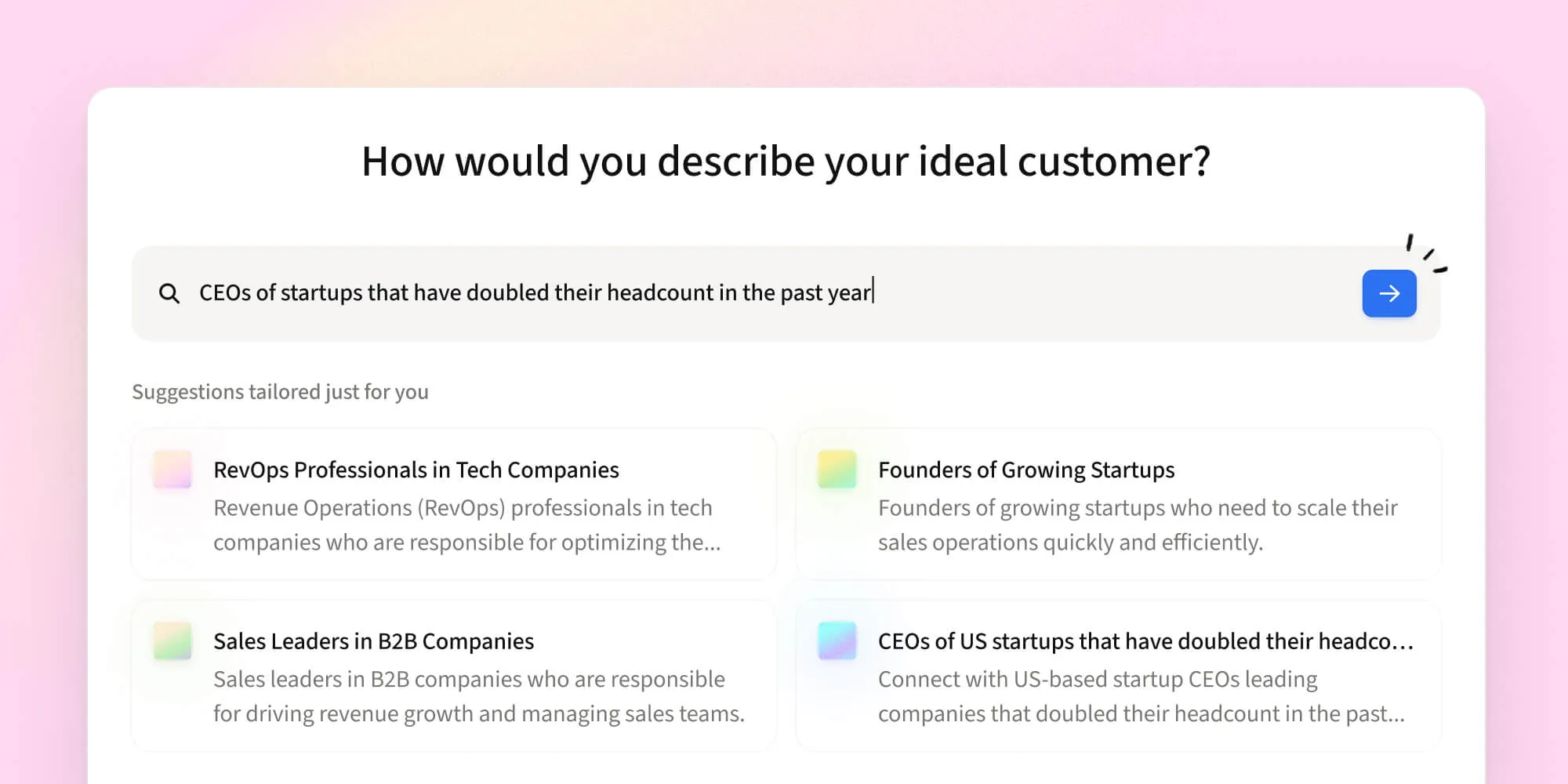 Amplemarket's LLM-powered searcher.